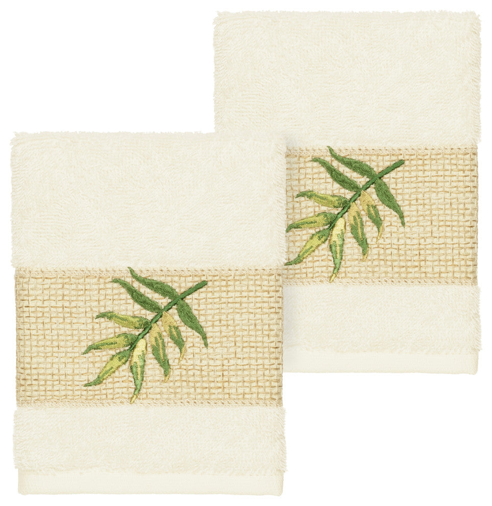 Zoe 2 Piece Embellished Washcloth Set