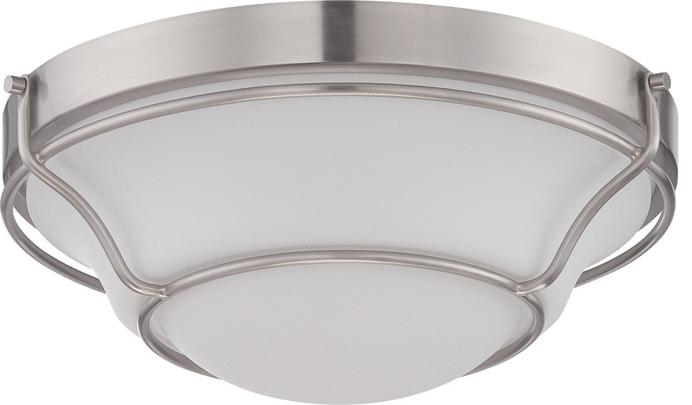 Nuvo 1-Light LED Baker Close-to-Ceiling Light Fixture, Brushed Nickel