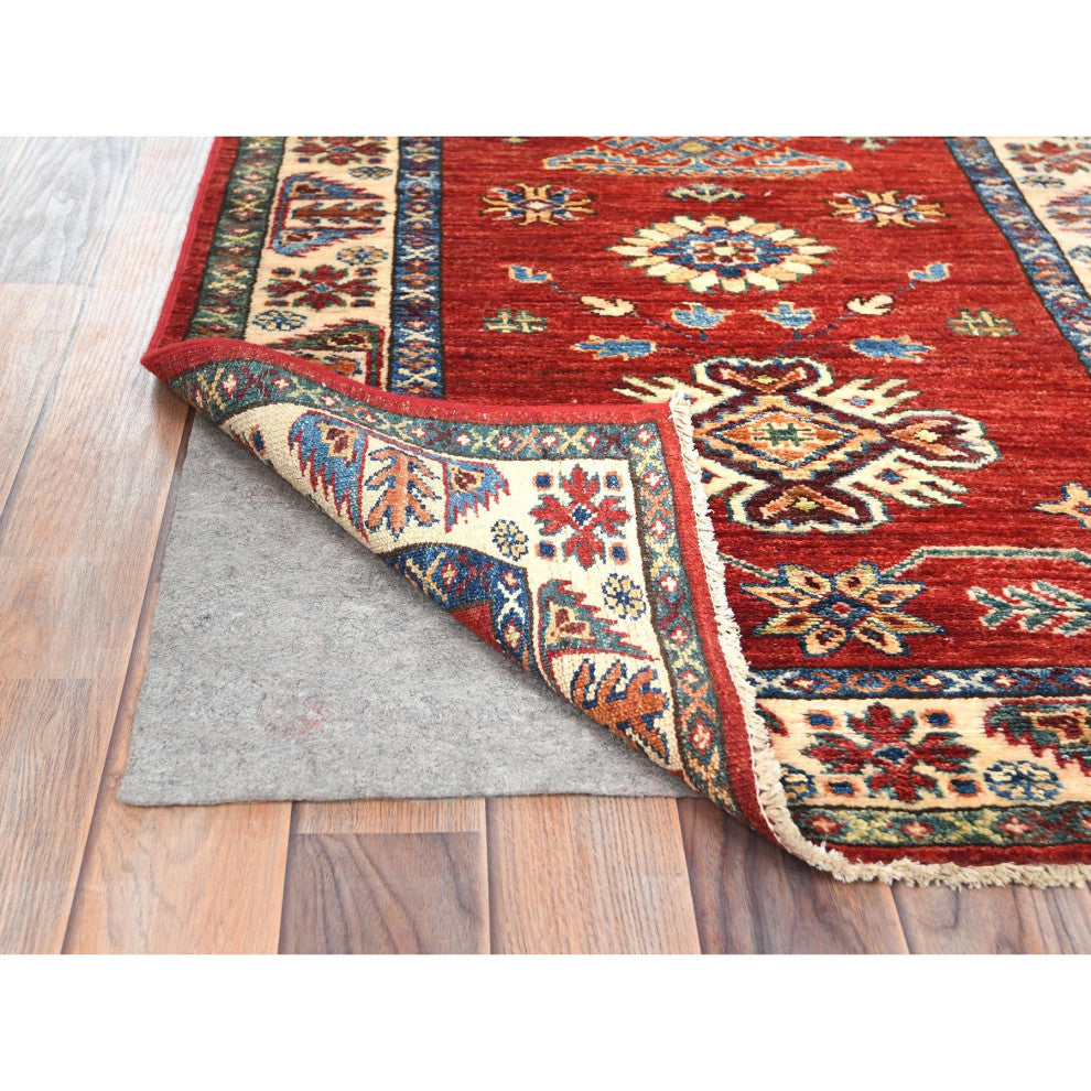 Fire Brick Afghan Super Kazak Wool Hand Knotted Runner Oriental Rug 2'10"x11'7"