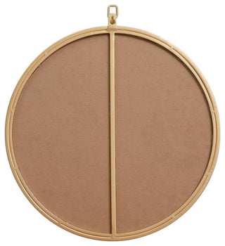 Elegant Decor Eternity 18" Round Mid Century Metal Frame Hooked Mirror in Brass