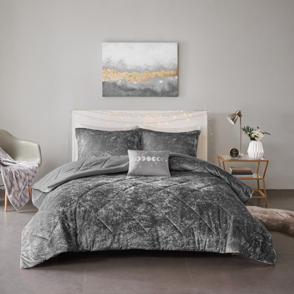 Intelligent Design Felicia Crushed Velvet 4-Piece Comforter Set