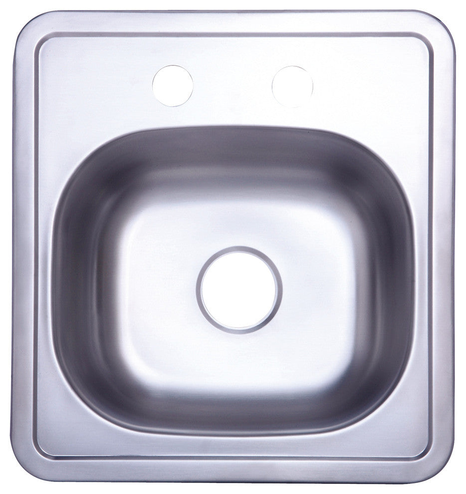Gourmetier Single Bowl Self-rimming Bar Sink Satin Nickel K16156BN