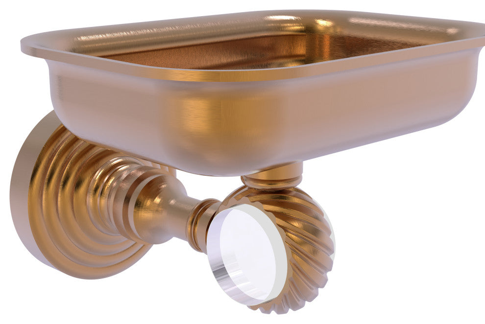 Pacific Grove Wall-Mount Soap Dish Holder with Twist Accents, Brushed Bronze