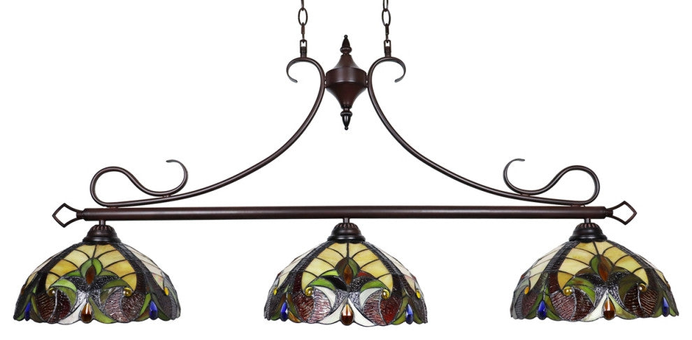 CHLOE Lighting CH38632AV47-IL3 ADIA Victorian Dark Bronze 3 Light Island Pendant