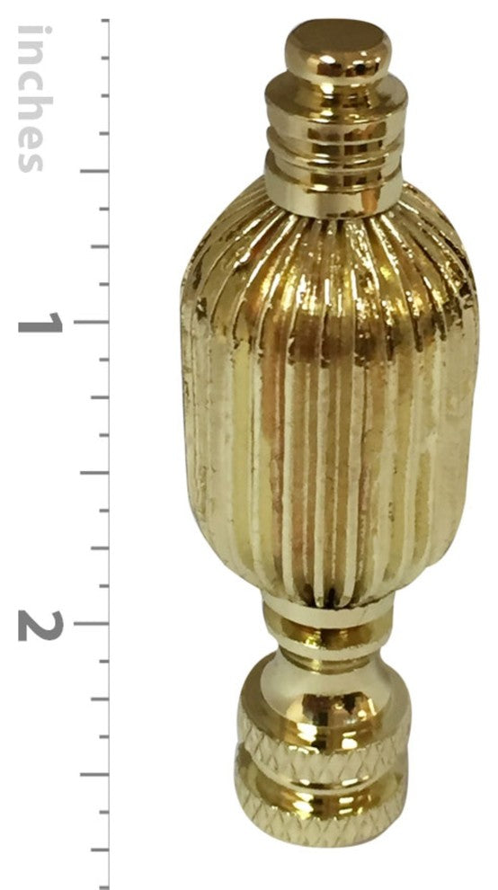 Royal Designs Button Finial, Polished Brass, Single