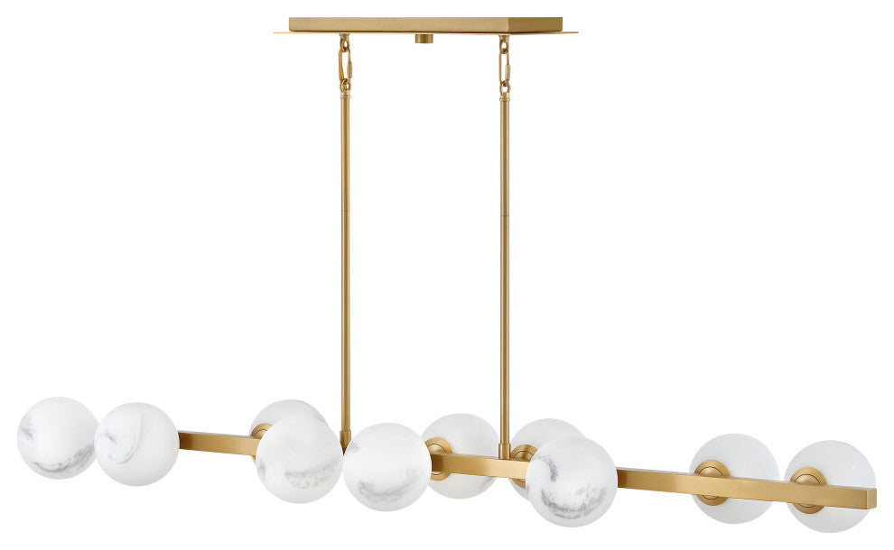 Fredrick Ramond Selene Large Ten Light Linear, Lacquered Brass