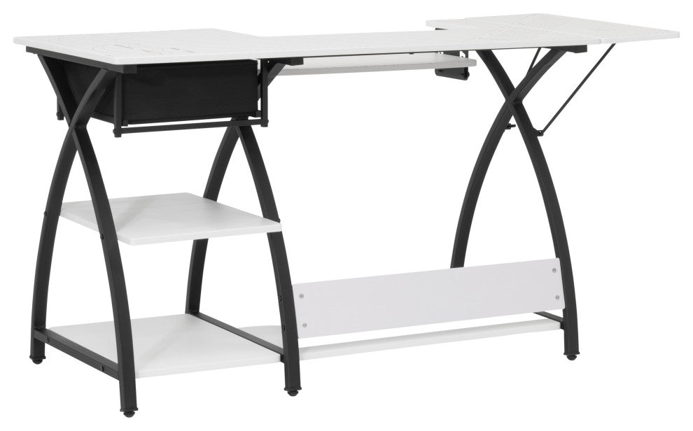 Comet Hobby Desk With Grids, Fold-Down Top, With Height Adjustable Platform