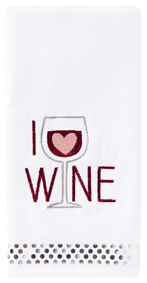 SKL Home 2-Piece I Love Wine Hand Towel Set