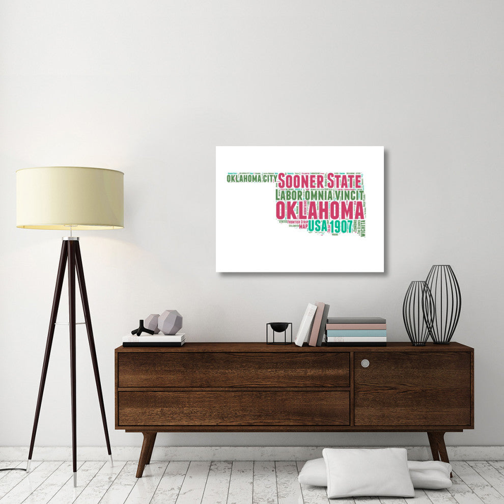 "Oklahoma Word Cloud Map" Fine Art Print