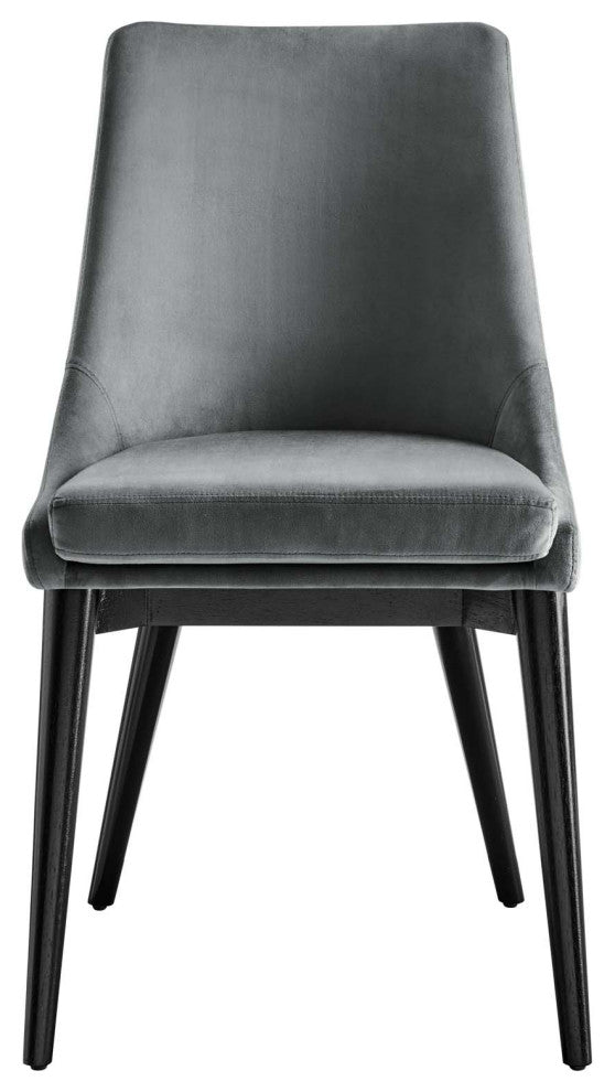 Viscount Accent Performance Velvet Dining Chairs, Set of 2, Gray