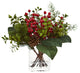 Nearly Natural Berry, Pine and Boxwood Artificial Arrangement