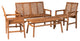 Vincent 4-Piece Chevron Outdoor Patio Dining Set - Brown
