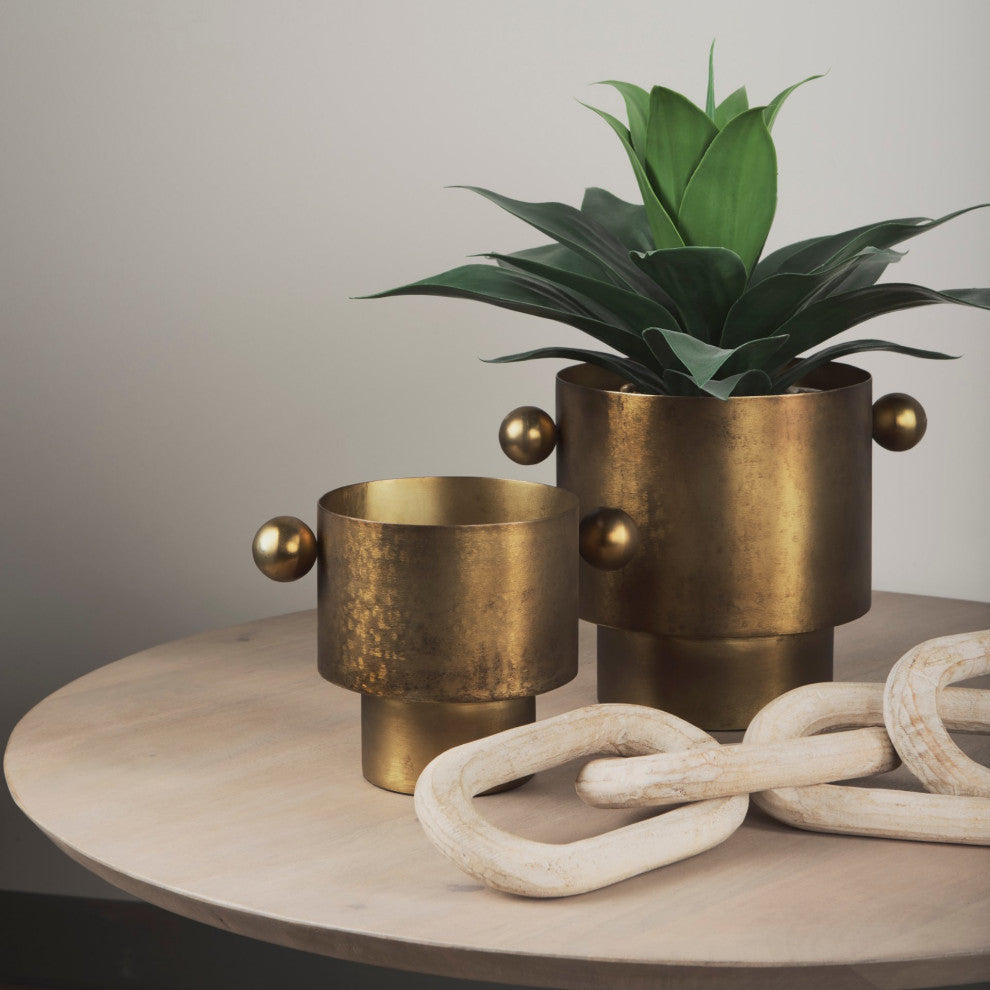 Juno Gold Iron Vase, 9"