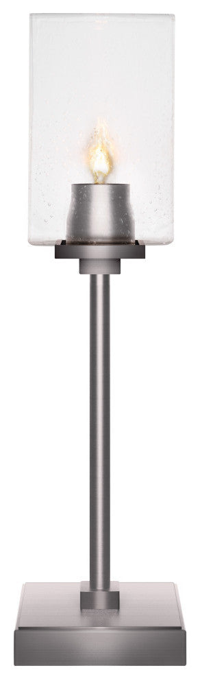 Luna 1-Light Table Lamp, Graphite/Square Clear Bubble
