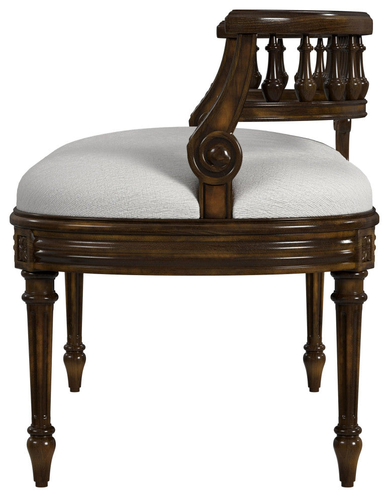Hathaway 37" Upholstered Bench, Antique Cherry
