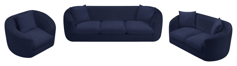 Penelope Upholstered Chair, Navy, Chenille Fabric