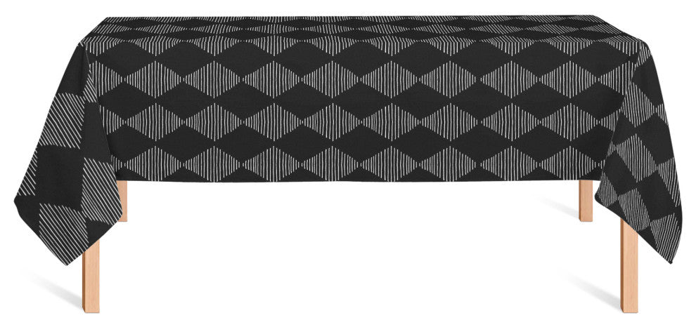 Line Diamonds Black 58x102 Tablecloth