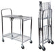 2 Tier Commercial Grade Rolling Folding Utility Cart-Wire