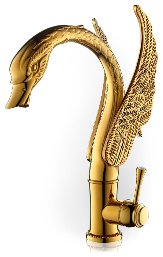 Gold Swan Faucet Set, Lavatory Faucet