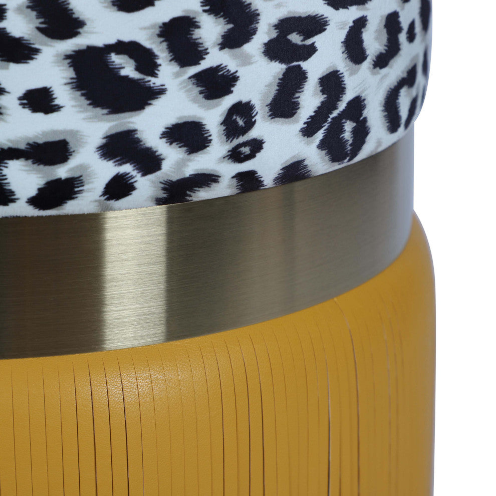 TOV Furniture Ajani Upholstered Ottoman in Lemon