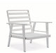 LeisureMod Walbrooke 3-Piece Patio Set With White Aluminum Frame and Cushions, Grey