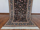 Black Authentic Persian Isfahan Tree of Life Hand Knotted Wool and Silk Rug, 5x7