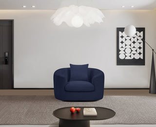 Penelope Upholstered Chair, Navy, Chenille Fabric