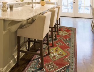 Semi-Antique Darling Rust/Beige Runner, 3'6x9'5