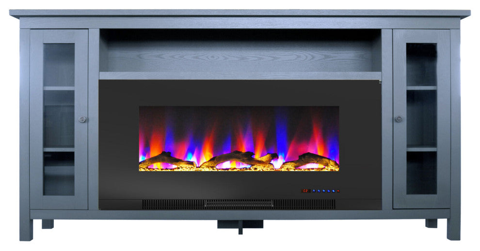 Glenwood Electric Fireplace Heater With 59" Mahogany TV Stand