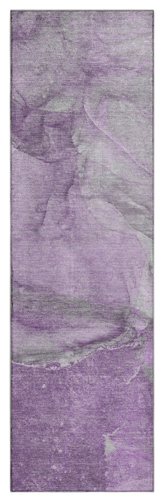 Premium Machine Washable Mayfield AMF524 Lilac 2'3" x 7'6" Runner Rug