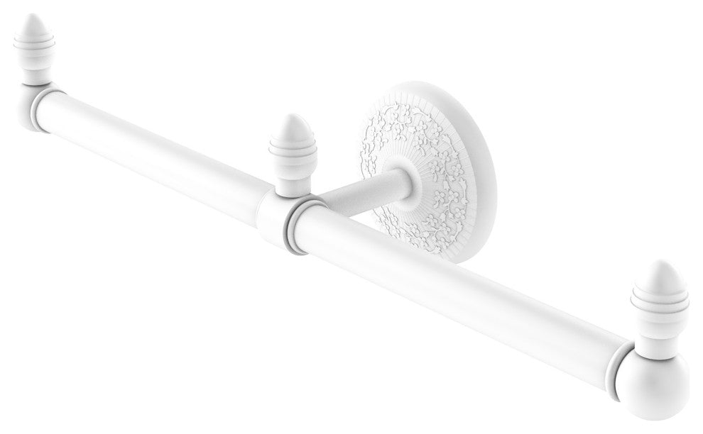 Monte Carlo 2 Arm Guest Towel Holder, Matte White