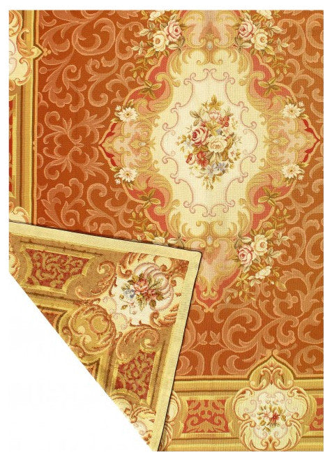 Light Brwon Fine Hand Knotted Abusson Rug 8' X 9'9''