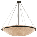 Ring 48" Round Pendant Bowl With Ring, Dark Bronze, Bamboo, LED