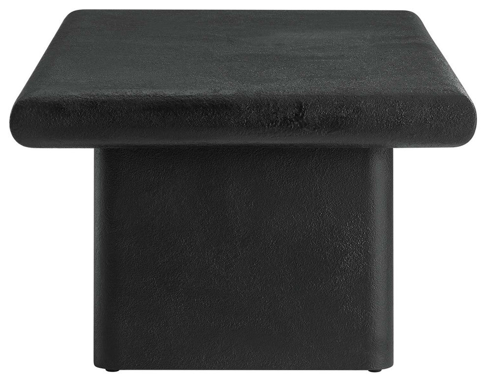 Relic Concrete Textured Coffee Table - Black
