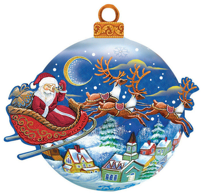 Up Up And Away Ornamental Decorated Santa Decor, Door Hangers