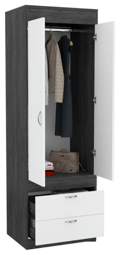 Armoire Tarento, Bedroom, Smoky Oak / White