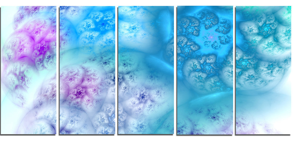 Clear Blue Magic Stormy Sky, Abstract Canvas Art Print, 60"x28", 5 Panels