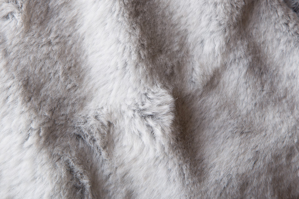 Faux Fur Christmas Stocking, Silver-White Fox