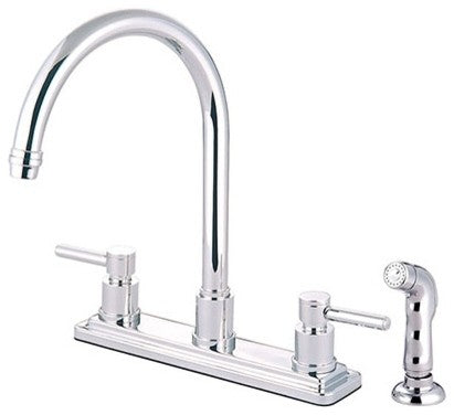 Kingston Brass 8" Centerset Kitchen Faucet, Polished Chrome