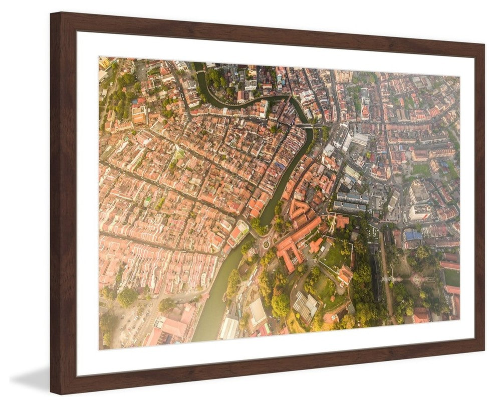 "Arial Neighborhood" Framed Painting Print, 24"x16"