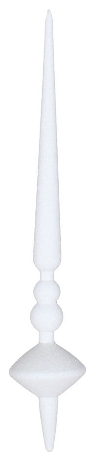 Vickerman M183311G 12" White Glitter Cupola Finial Ornament, Pack of 3