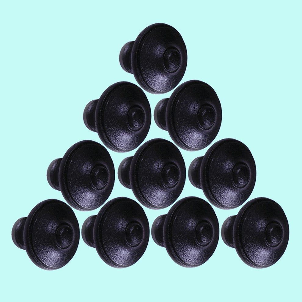 Round Kitchen Cabinet Knobs Set of 10 Cast Iron 1" Diameter Cabinetry Pulls
