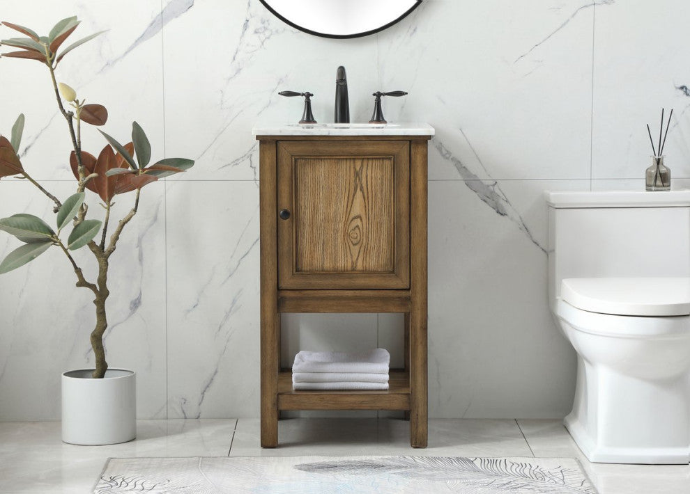 Matilda 19" Transitional Driftwood-Light Bathroom Vanity