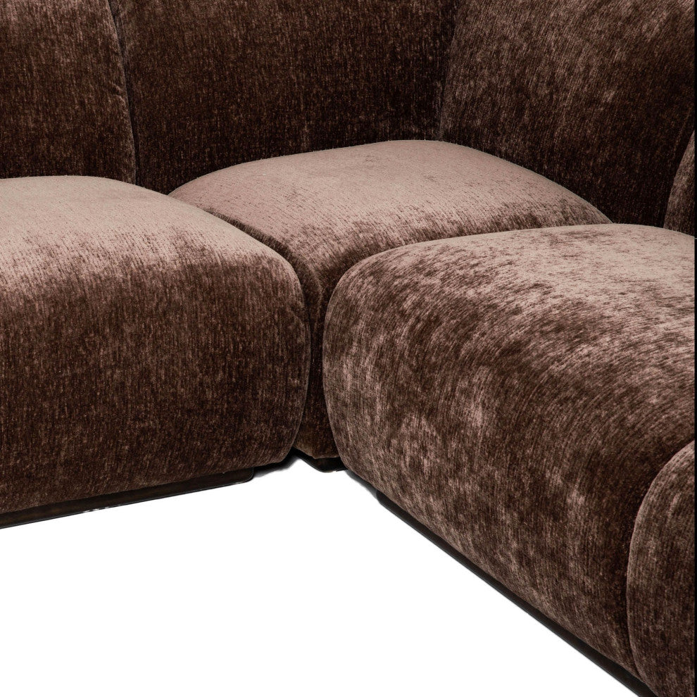 Sterling 4-Piece Armless Sectional Sofa, Brown