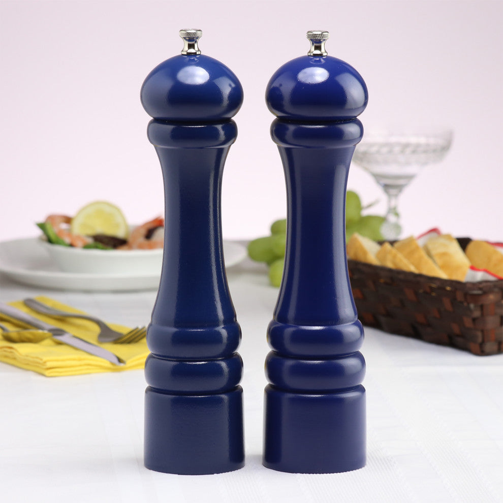 Chef Specialties Pro Series Pepper and Salt Mill Set, Blue, 10"