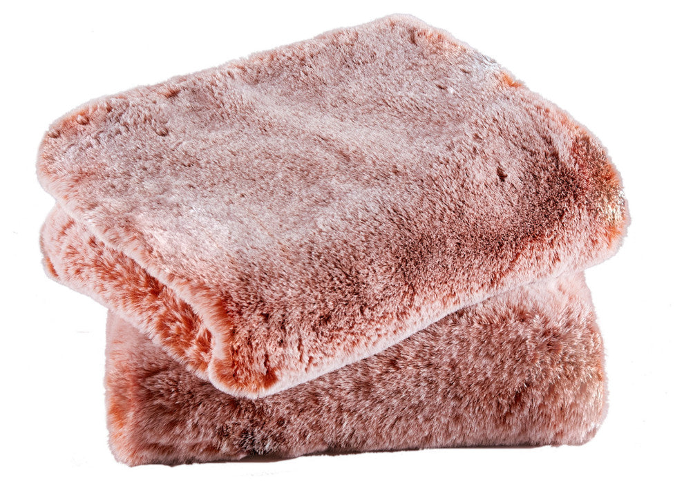 Faux Fur Pillow Shell Set, Burnt Orange, 2 Piece, 20"x20"