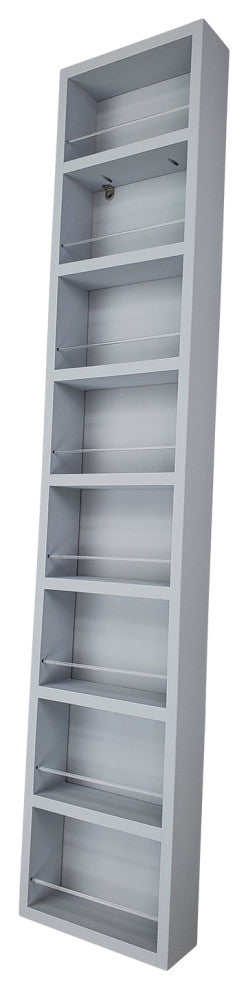 Meadow On the Wall Spice Rack 55"h x 11"w x 4.5"d, Primed Gray