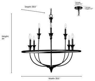 8 Light 33.5 in. Modern Gold Chandelier