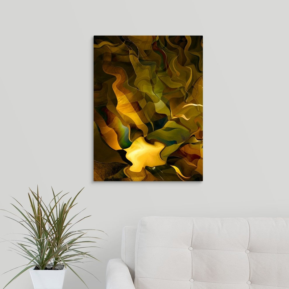 "Odyssey in Gold" Wrapped Canvas Art Print, 18"x24"x1.5"