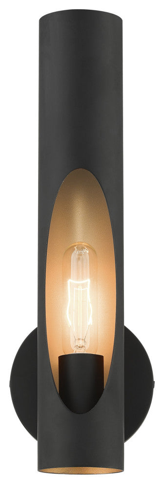 Black Contemporary, Minimal, Industrial, Urban, Sleek Single Sconce